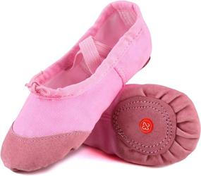 img 3 attached to 🩰 LONSOEN Ballet Slipper Ribbons Ballerinas: Stylish Flats for Girls' Dance Shoes