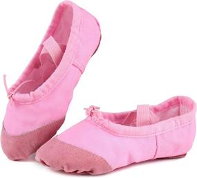 img 4 attached to 🩰 LONSOEN Ballet Slipper Ribbons Ballerinas: Stylish Flats for Girls' Dance Shoes