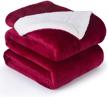nanpiper bed blanket reversible sherpa flannel blanket super soft fuzzy plush fleece microfiber (90"x90" wine red) queen logo