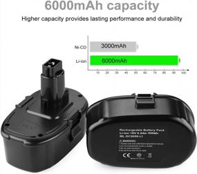 img 1 attached to 2Pack 6000MAh Li-Ion Replacement Battery For Dewalt 18V XRP Ni-Cad DC9096 DW9098 DE9503