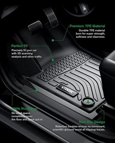 img 3 attached to 🚗 VIWIK Floor Mats 2019-2022 RAV4 (Non-Hybrid), All Weather Car Mats 1st & 2nd Row, Front & Rear, Black TPE Floor Liners