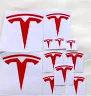 gloss red tesla model 3 logo decal wrap set - 11 pieces логотип