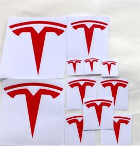 img 4 attached to Gloss Red Tesla Model 3 Logo Decal Wrap Set - 11 Pieces