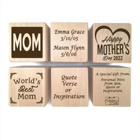 img 2 attached to Personalized Wooden Baby Block For First Mother'S Day 2022 - Custom Engraved Gift For Boy, Girl And New Mom