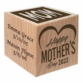 img 4 attached to Personalized Wooden Baby Block For First Mother'S Day 2022 - Custom Engraved Gift For Boy, Girl And New Mom