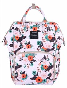 img 4 attached to Waterproof Multi-Function Mummy Fashion Diaper Bag Nappy Backpack Handbag Tote - JiaYou 1#Flower, 20L