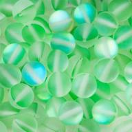 100pcs 8mm green matte crystal glass beads for jewelry making crafts diy - houlife aurora mermaid round beads with hole logo