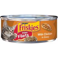 вкусная консерва для кошек friskies: прекрасные 🐱 филе с куриным соусом - банка 5.5 унций логотип