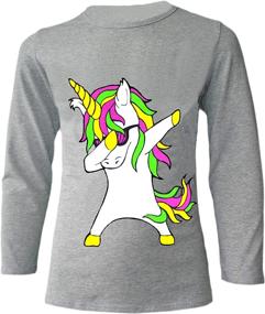 img 1 attached to Dabbing Unicorn Sleeve T Shirt Leggings Girls' Clothing : Leggings