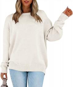 img 3 attached to Ferrtye Women'S Long Sleeve Lightweight Drop Shoulder Loose Fit Casual Knit Pullover Sweater