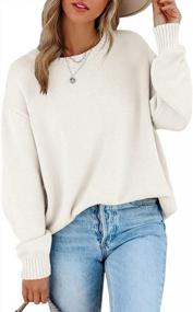 img 2 attached to Ferrtye Women'S Long Sleeve Lightweight Drop Shoulder Loose Fit Casual Knit Pullover Sweater