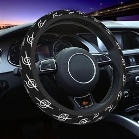 img 4 attached to 🚗 Anime Car Steering Wheel Cover - Universal 15 inch Neoprene Anti-Slip Wheel Protector - Car Accessories Interior Wheel Covers for Women and Men - JAN2