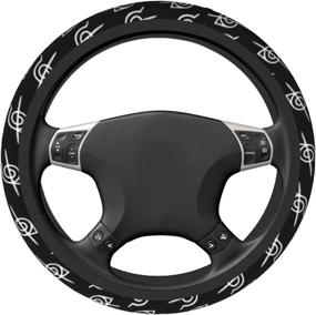 img 1 attached to 🚗 Anime Car Steering Wheel Cover - Universal 15 inch Neoprene Anti-Slip Wheel Protector - Car Accessories Interior Wheel Covers for Women and Men - JAN2