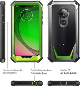img 2 attached to Moto G7 Play Rugged Clear Case, Moto G7 Optimo Case, Poetic Full Body Hybrid Shockproof Bumper Cover, Built-In Screen Protector, Guardian Series, DO NOT FIT Moto G7 Or Moto G7 Power, Green/Clear