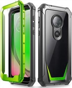 img 4 attached to Moto G7 Play Rugged Clear Case, Moto G7 Optimo Case, Poetic Full Body Hybrid Shockproof Bumper Cover, Built-In Screen Protector, Guardian Series, DO NOT FIT Moto G7 Or Moto G7 Power, Green/Clear