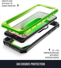 img 1 attached to Moto G7 Play Rugged Clear Case, Moto G7 Optimo Case, Poetic Full Body Hybrid Shockproof Bumper Cover, Built-In Screen Protector, Guardian Series, DO NOT FIT Moto G7 Or Moto G7 Power, Green/Clear