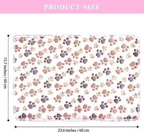 img 3 attached to 🐾 Pedgot Paw Print Pet Blanket: Soft and Warm Sleep Mat Pad for Small Animals (Set of 6, 60 x 40 cm) - Brown, White, Pink