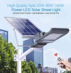 img 3 attached to 100W Solar Street Light With Pole, 5500 Lumens IP65 Outdoor Lamp Remote Control Dusk To Dawn Security Lighting For Yard, Garden, Gutter, Pathway, Basketball Court, Arena