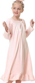 img 2 attached to PUFSUNJJ Girls Princess Nightgown, Winter Long Sleeve Flannel Nightdress Pajamas Dress for Kids Ages 3-12 Years