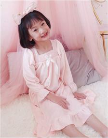 img 1 attached to PUFSUNJJ Girls Princess Nightgown, Winter Long Sleeve Flannel Nightdress Pajamas Dress for Kids Ages 3-12 Years