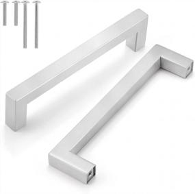 img 4 attached to Upgrade Your Kitchen And Bathroom With Gobrico 15 Pack Stainless Steel Square Cabinet Pulls And Handles