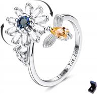 кольцо для беспокойства из стерлингового серебра 925 пробы для женщин: кольца lolias fidget, звездный подсолнух you are my sunshine promise jewelry логотип