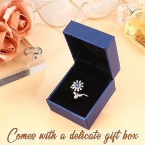 img 3 attached to 925 Sterling Silver Anxiety Ring For Women: LOLIAS Fidget Rings, Star Sunflower You Are My Sunshine Promise Jewelry