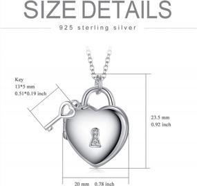 img 1 attached to Sterling Silver Heart Locket Necklace With Pictures Lock And Key Pendant For Women Mom
