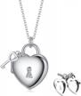 sterling silver heart locket necklace with pictures lock and key pendant for women mom logo