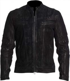 img 3 attached to Mens Leather Cafe Racer Motorcycle Biker Jacket - Vintage Outerwear Collection