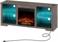 rolanstar entertainment center: fireplace tv stand with led lights, multiple power outlets, and adjustable glass shelves - ideal for tvs up to 65 inches in size! logo
