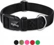 small solid black pup dog collar from hyhug pets classic collection logo