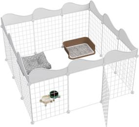 img 4 attached to 🏞️ Eiiel Pet Playpen: Small Animal Exercise Pen Yard Kennel for Dog, Puppy, Rabbit, Guinea Pigs, Turtle, Hamster, Ferret - Indoor Portable Metal Wire Fence with 12 Panels