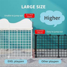 img 3 attached to 🏞️ Eiiel Pet Playpen: Small Animal Exercise Pen Yard Kennel for Dog, Puppy, Rabbit, Guinea Pigs, Turtle, Hamster, Ferret - Indoor Portable Metal Wire Fence with 12 Panels