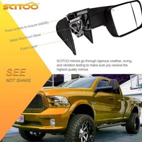 img 1 attached to SCITOO Towing Mirrors: Upgraded Exterior Mirrors for Dodge Ram 1998-2002 1500, 2500, and 3500 Models | Power Controlling, Heated, Manual Flipping, Telescoping Design