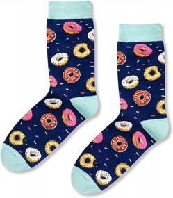 img 1 attached to HAPPYPOP Men'S Funny Donut Socks Pickle Cake Burger Socks, Donut Pickle Gifts, Novelty Food Socks