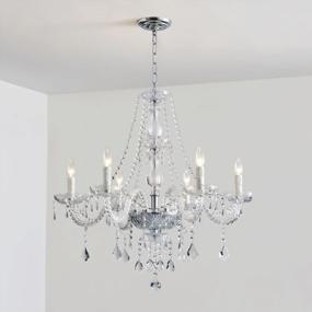 img 1 attached to Saint Mossi Chandelier Modern K9 Crystal Chandelier Lighting, Clear Crystal Ceiling Light Fixture Pendant Lamp For Dining Room Bathroom Bedroom Livingroom With 6-Light