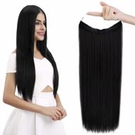 invisible reecho wire hair extensions: secure, adjustable, removable, and natural black – perfect for women logo
