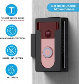 img 1 attached to 🔒 Adjustable Anti-Theft Video Doorbell Mount Bracket - No Drilling, Unobstructed Doorbell Motion Sensor - Ideal Mounting Accessories for Homes, Apartments, and Offices