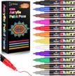 emooqi acrylic paint pens: 12 vibrant colors with 0.7mm extra fine tip, water based, quick-dry markers for glass, stone, wood, fabric, metal, ceramic, and rock logo