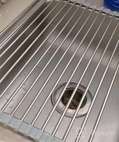 img 6 attached to 17.7" X 11.8" TOQI Roll Up Dish Drying Rack - Multipurpose Over The Sink Stainless Steel Drainer For Kitchen Countertop