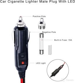 img 1 attached to 🔌 Enhanced 12V Car Cigarette Lighter Male Plug Replacement - Premium 24V Car Power Adapter with LED Lights and 15A Fuse