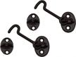 pack of 2 qcaa cabinet hook latch in oil rubbed bronze, 2-1/2" for cabinets and windows, premium forged brass construction, made in taiwan logo