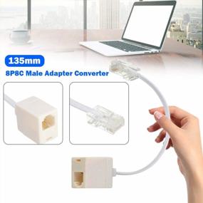 img 1 attached to Uvital Ethernet To Telephone Converter Adapter, RJ45 8P4C Male To RJ11 6P4C Female Connector Cable For Home Or Office (White, 4 Pack)