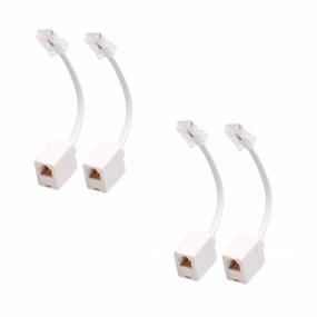 img 4 attached to Uvital Ethernet To Telephone Converter Adapter, RJ45 8P4C Male To RJ11 6P4C Female Connector Cable For Home Or Office (White, 4 Pack)