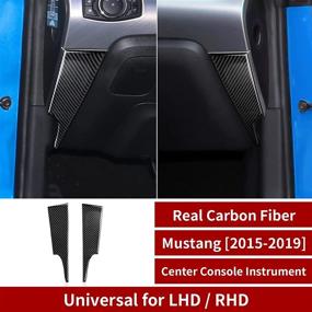 img 2 attached to Enhance Your Ford Mustang GT Interior with Carbon Fiber Center Console Instrument Sticker Decal - Must-Have Accessories for 2015-2020 Models