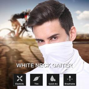 img 2 attached to Stay Protected With 2 Pack Neck Gaiter And 10 PM2.5 Filters - UV Sun Protection Face Cover, Cloth Mask, And Bandana Balaclava