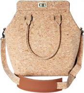 vegan and stylish: boshiho's natural cork tote for women - a top handle handbag ideal for crossbody and satchel use logo