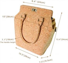img 2 attached to Vegan And Stylish: Boshiho'S Natural Cork Tote For Women - A Top Handle Handbag Ideal For Crossbody And Satchel Use