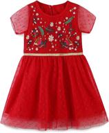 👗 freelu sleeve cotton cartoon dresses : girls' clothing with adorable dresses logo